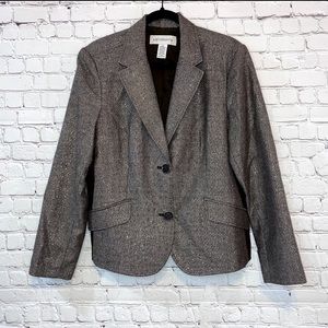 Liz Claiborne Brown & Gold Speckled Suit Jacket